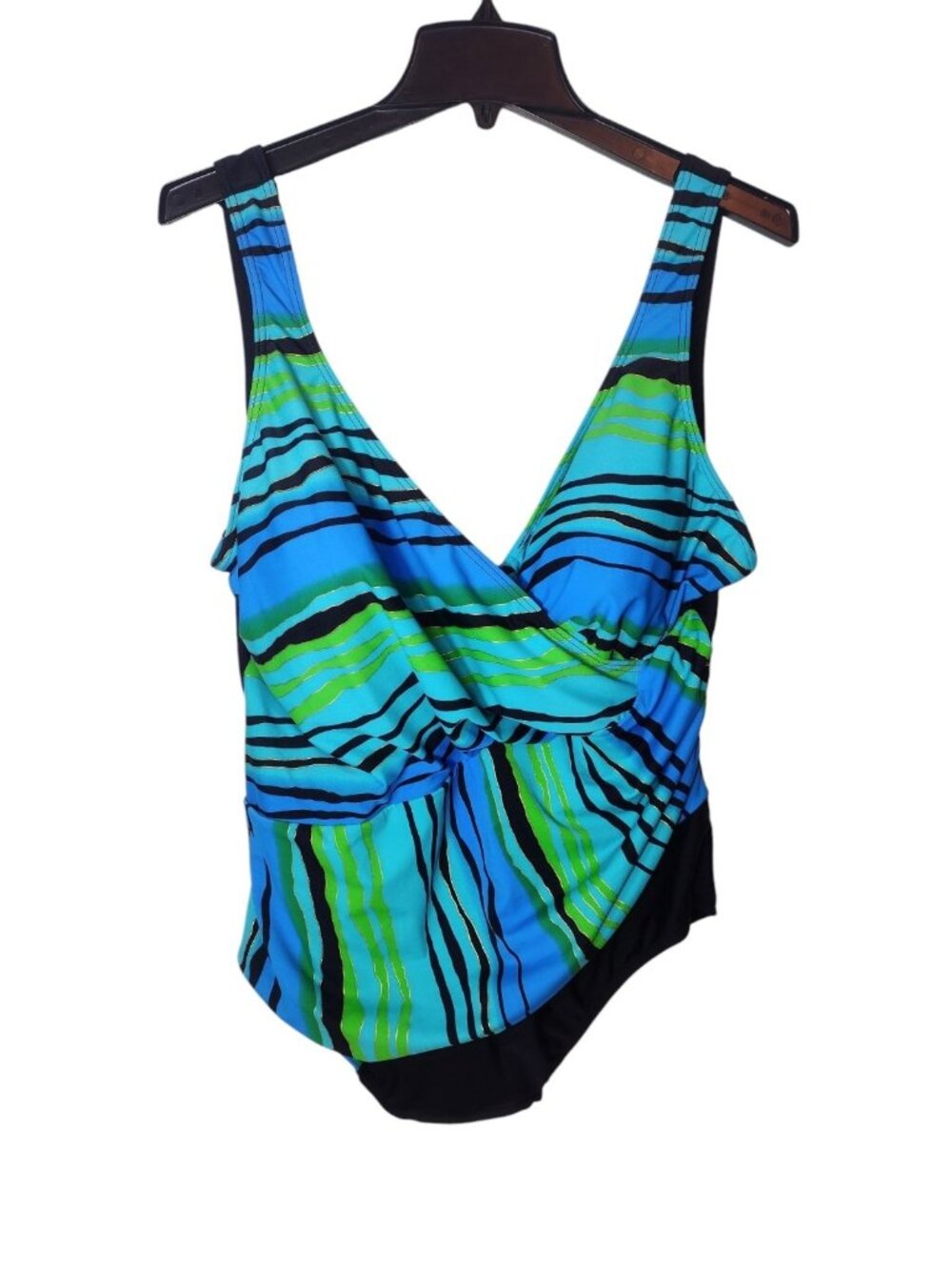 AS Alicia Simone One Piece Surplice Bathing Suit 22W Swim Modest Beach Vacation